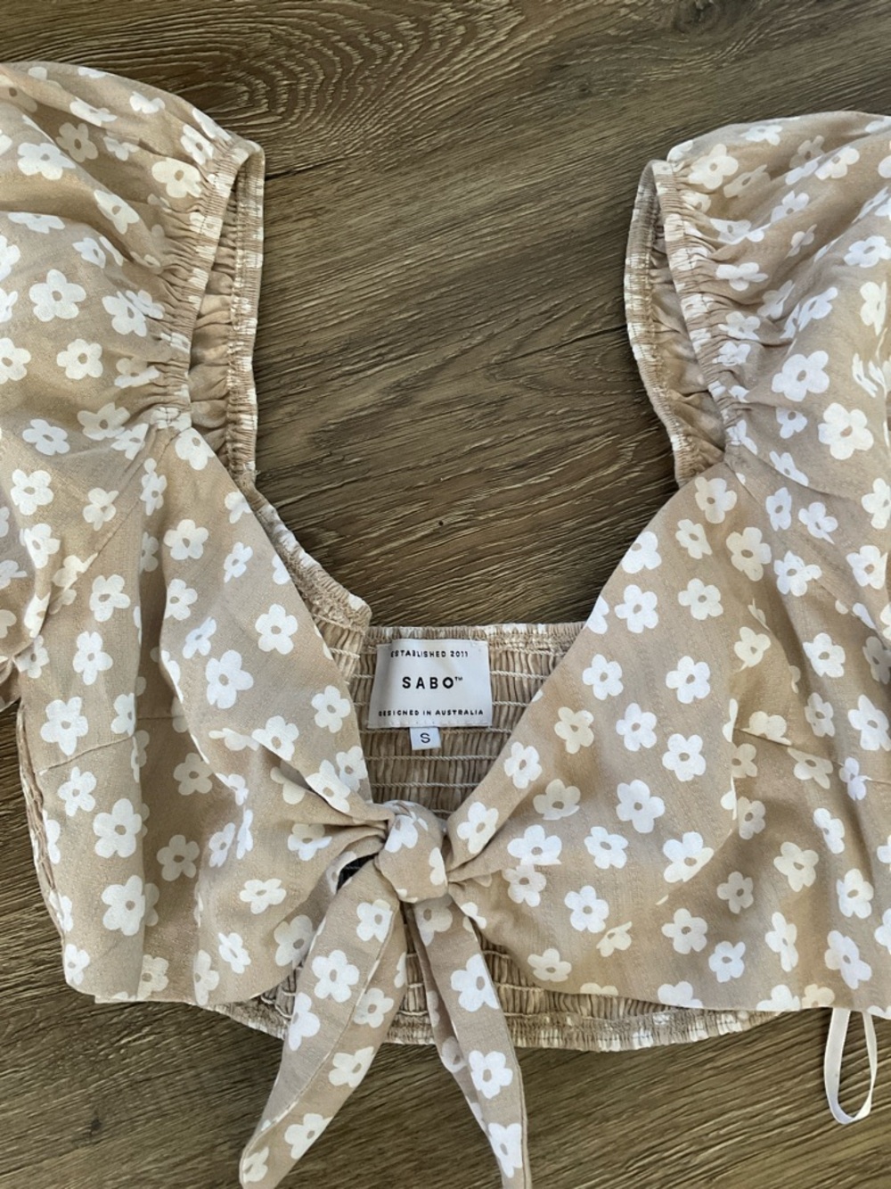 Sabo Smocked Beige Top - Neutral Beige